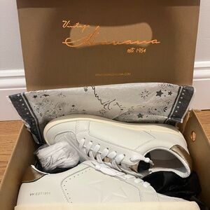 Vintage Havana White and Gold Sneakers